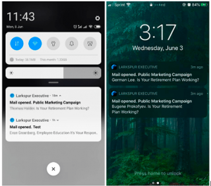 Image 1: Push Notifications for Larkspur Executive App in Android and iOS apps