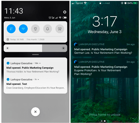 Image 1: Push Notifications for Larkspur Executive App in Android and iOS apps